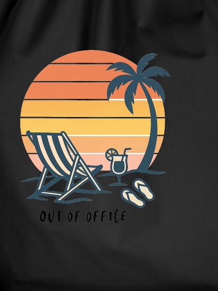 Sunset Beach Vacation Illustration
