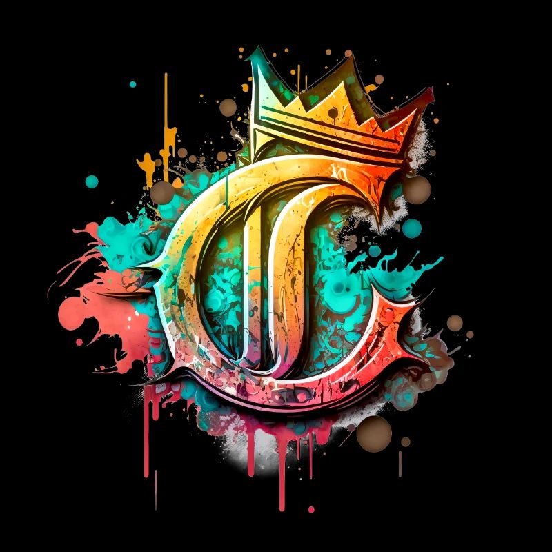 Buchstabe C als cooles Graffiti mit Krone 👑