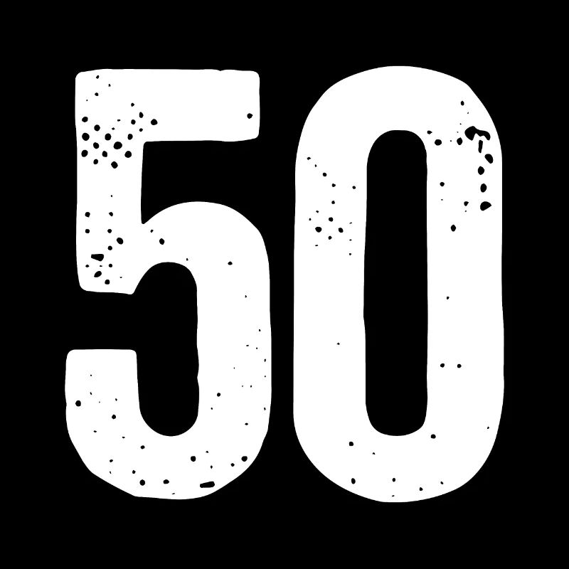 50 Numbers White