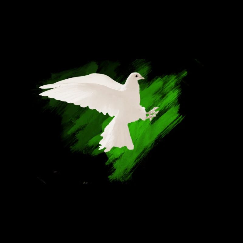 Pigeon blanc avec différentes nuances de vert