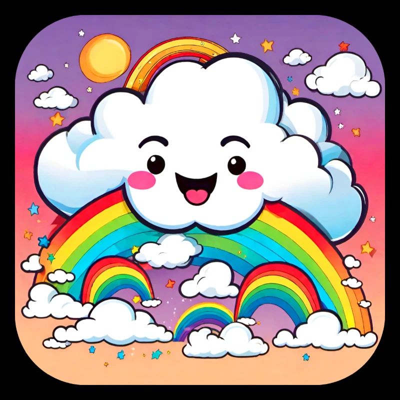 Cute cloud with rainbow