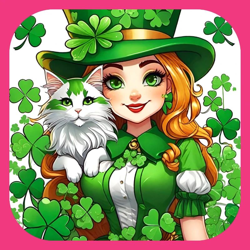 Leprechaun de la Saint-Patrick avec chat