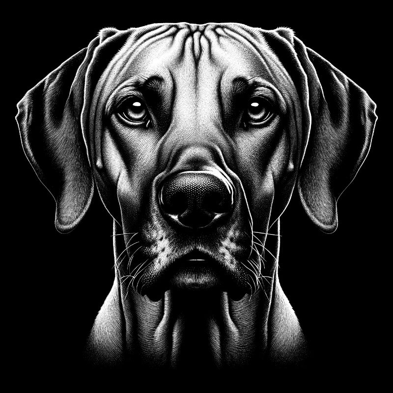 Rhodesian Ridgeback Head in Drawing Style