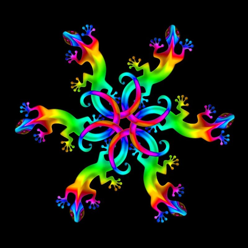 Gecko, lizard, rainbow, Goa, Trance, Psytrance,