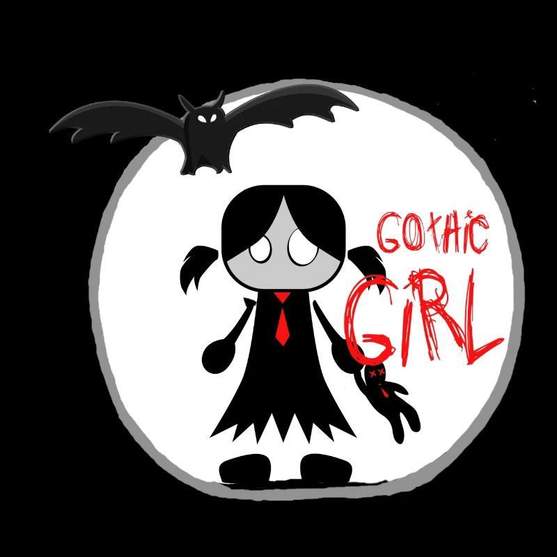 Shirt - Gothic Girl .. Gothic Mädchen mit Bat