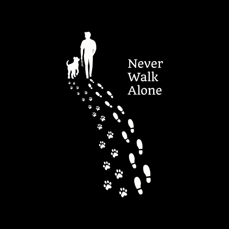 Hundepfote Never Walk Alone Hund Besitzer Geschenk