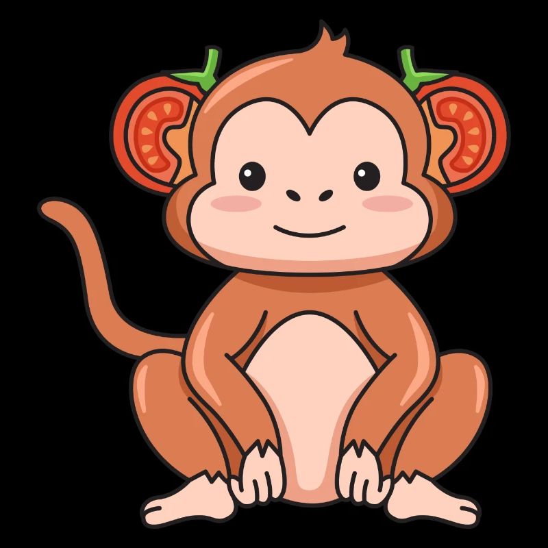 Monkey Tomato Design for Monkey Lovers