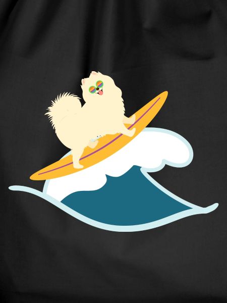 Surfing Samoyed Dog