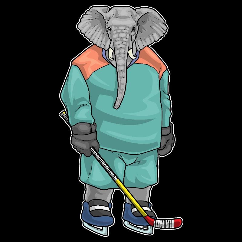 Elefant Eishockey Eishockeyschläger