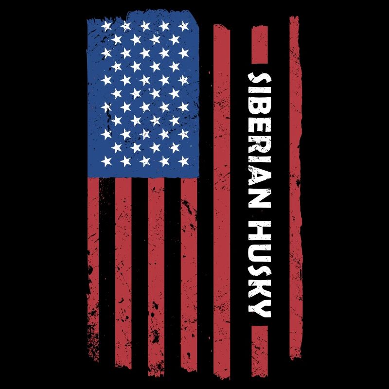 Siberian Husky Us Flag