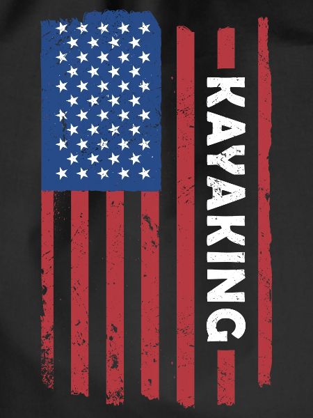 Kayaker Us Flag Kayaking