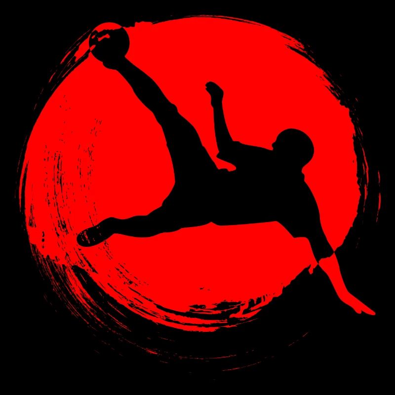 Fußballschere Mann Rot