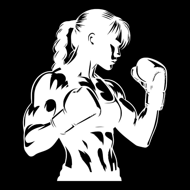 Boxer with gloves in concentrated posture