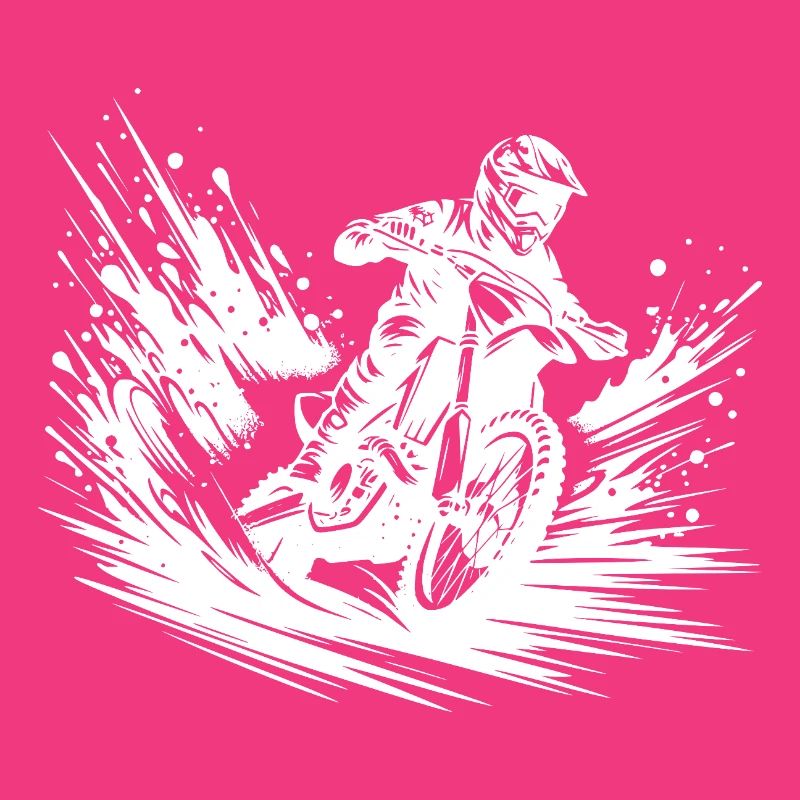 Enduro machine with dust clouds on the track
