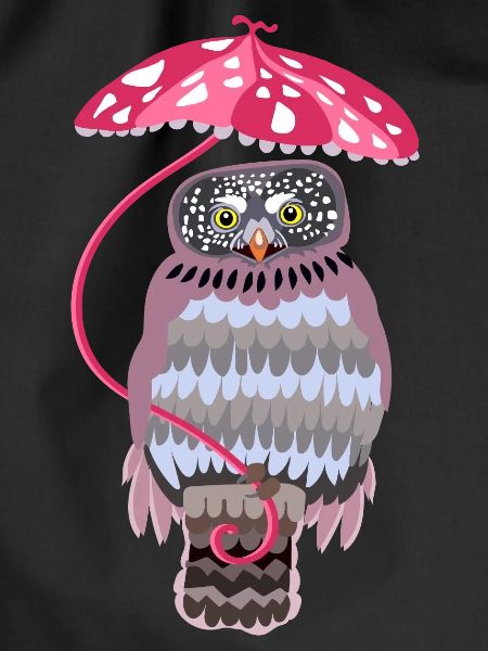 owl with umbrella