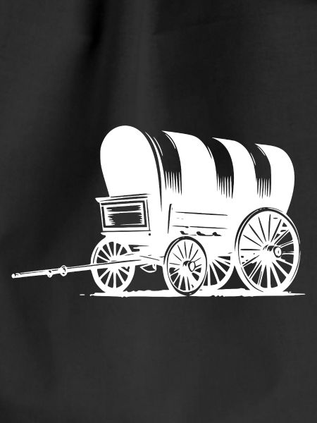 Planwagen mit gestreifter Plane