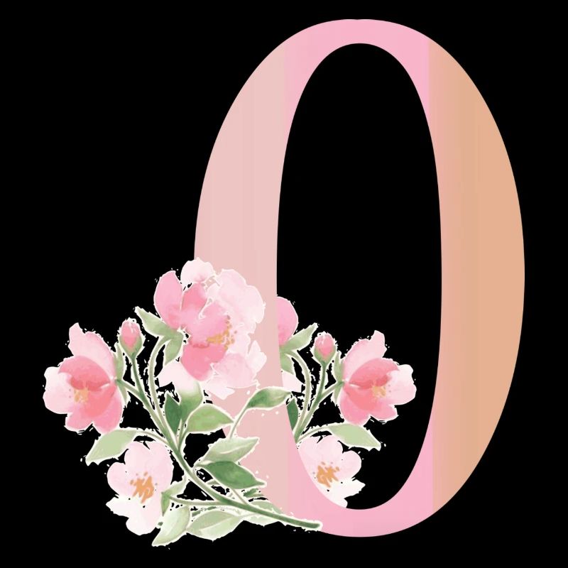 Buchstabe O mit Blumen