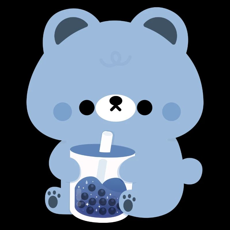 Blue Boba Bear
