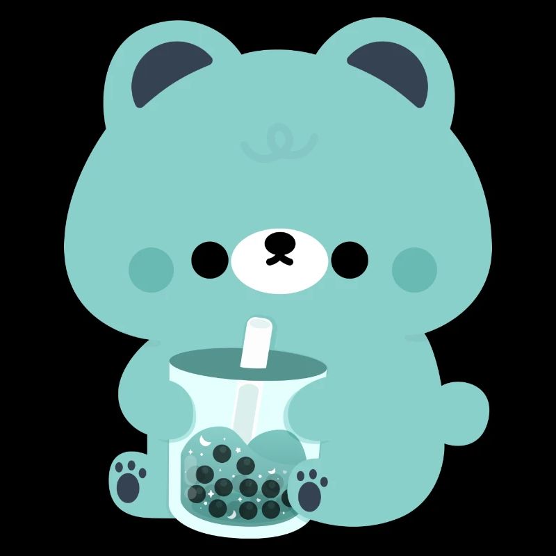 Turquoise Boba Bear