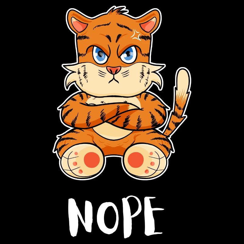 Nope Funny Lazy Tiger
