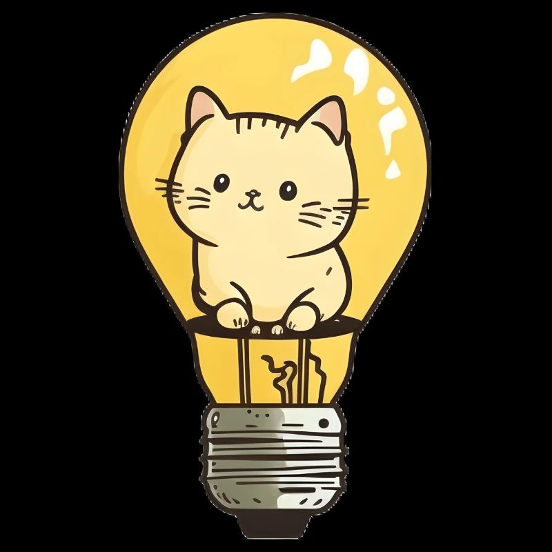 Cat in light bulb