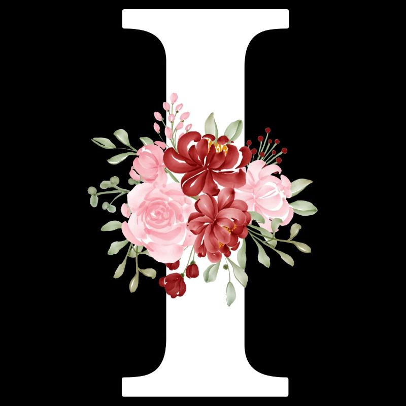 Roter Blumenbuchstabe I
