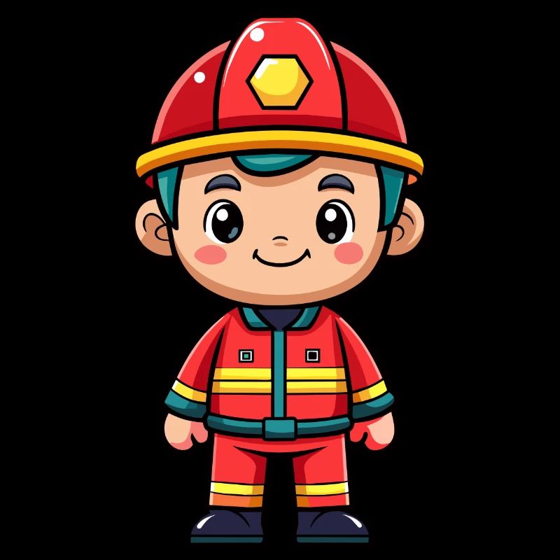 Held in Rot der Feuerwehrmann