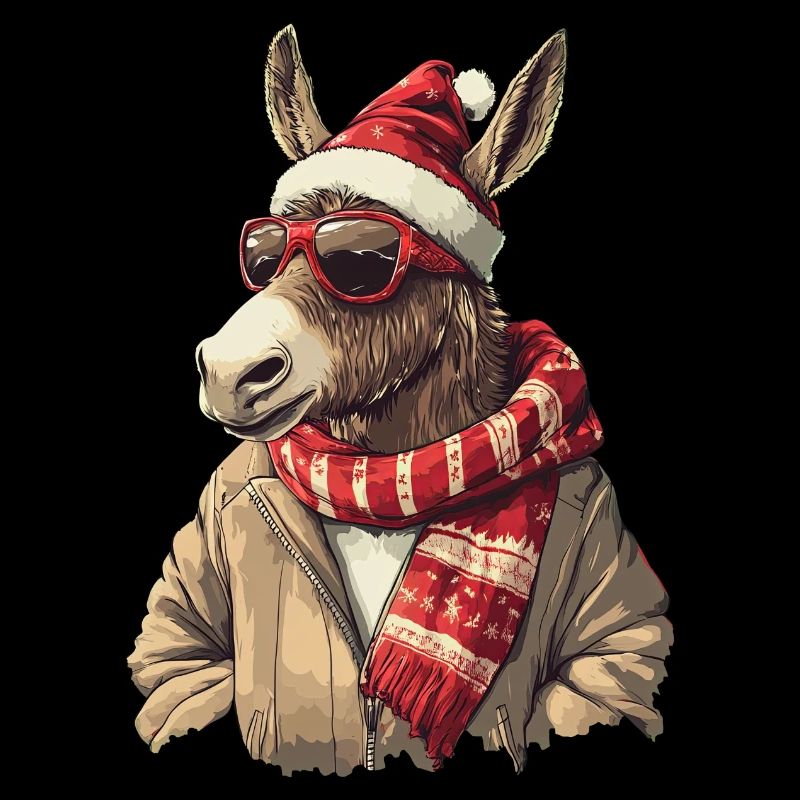 Âne Noël / Père Noël Âne