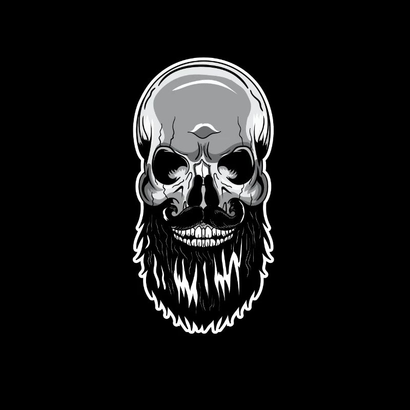 Totenkopf Bart Glatze Skelett
