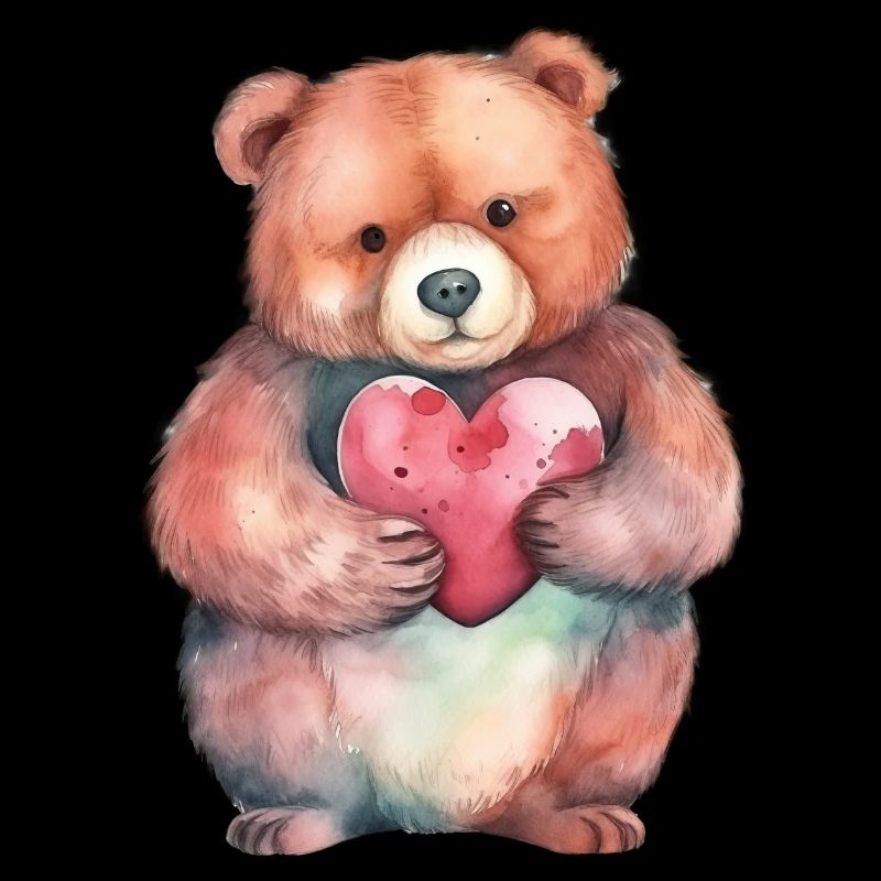 Cute & cute teddy bear with heart love