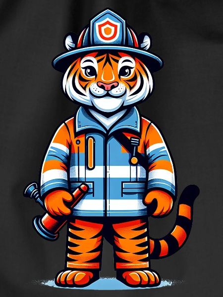 Cute Tiger Firefighter