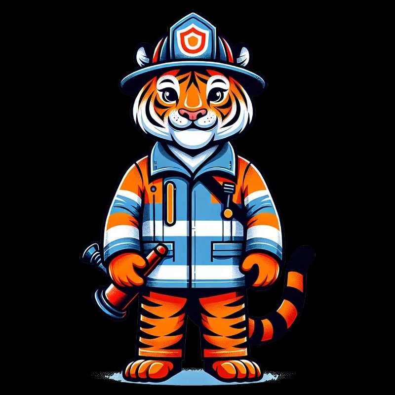 Cute Tiger Firefighter
