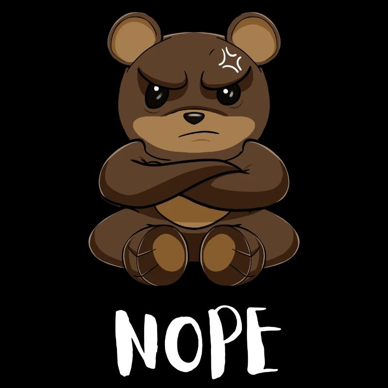 Nope Funny Lazy Bear