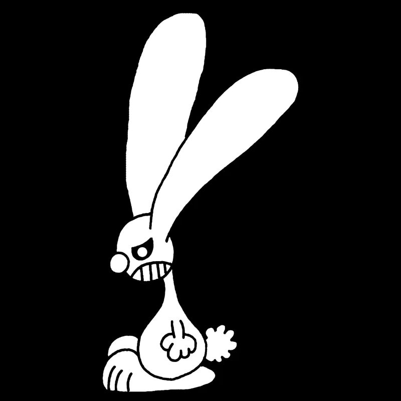 Grumpy white rabbit