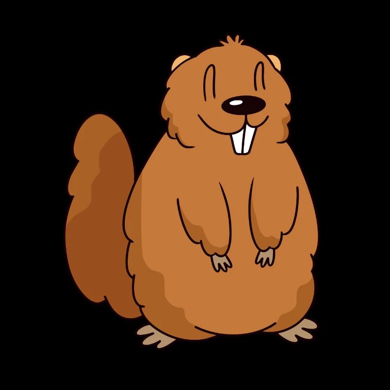 Funny marmot smiles comic look