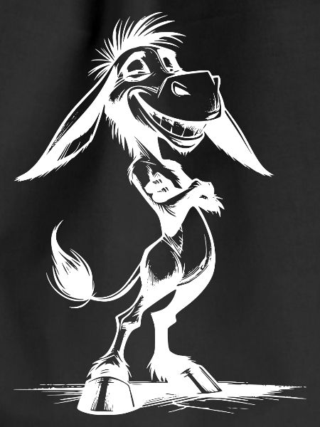 Donkey Cartoon Grinning Long-Eared