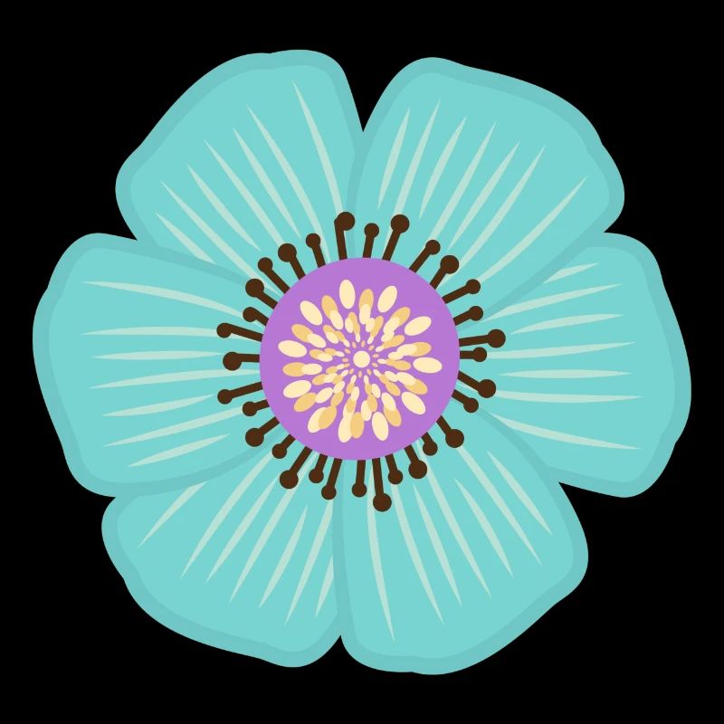 Fleur bleu clair fleurs de jungle turquoise