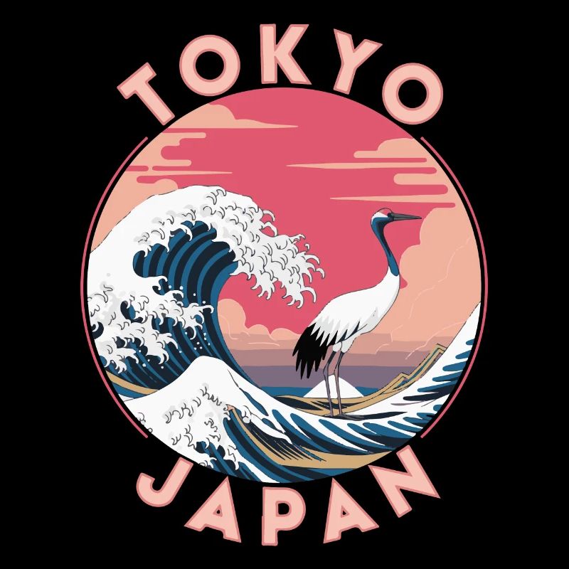 Tokyo Japan Artwork The Great Wave with Granich