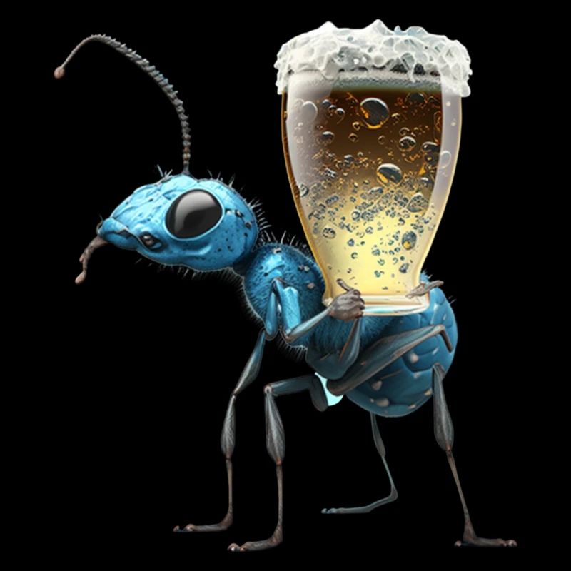 Ameise trägt Bier