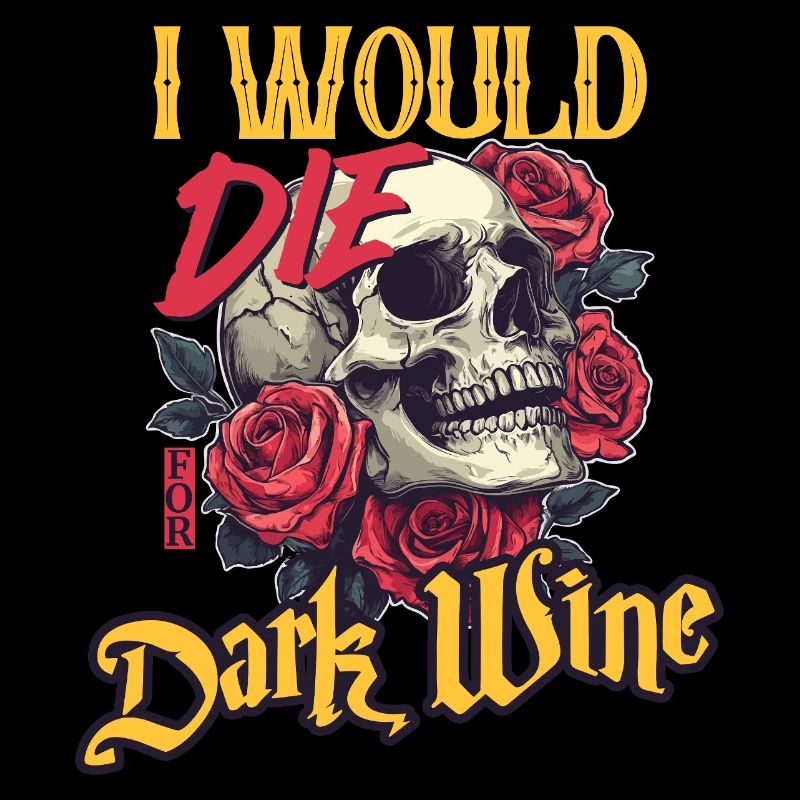 I Would Die For Dark Wine skull Art