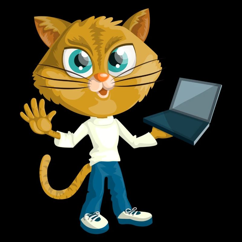Cat with LapTop