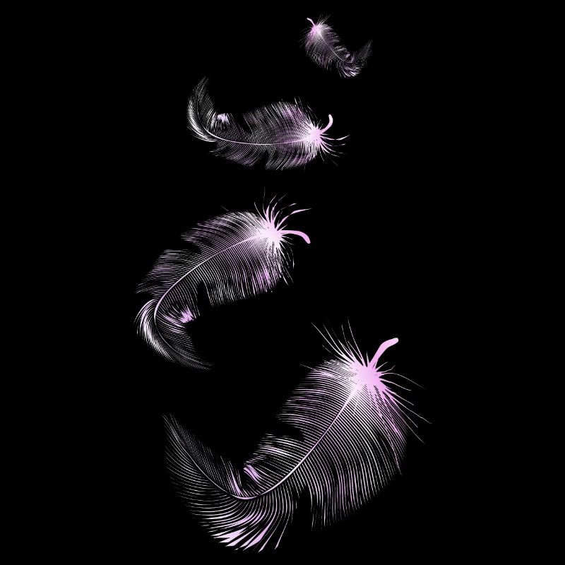 four soft pink feathers