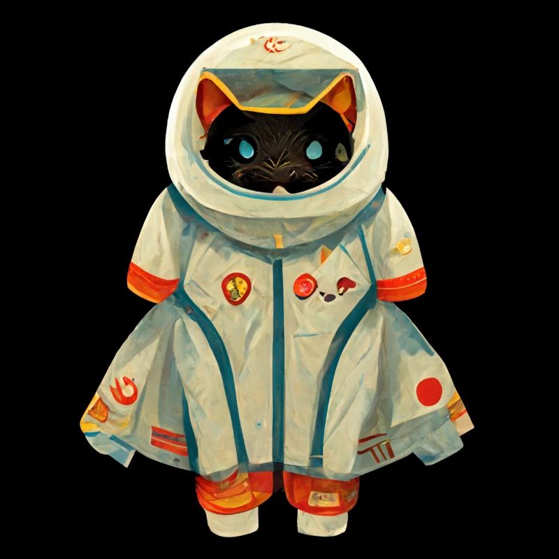 Chat en combinaison spatiale