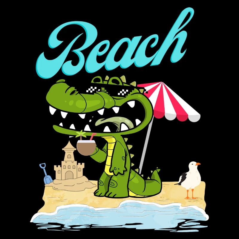 Crocodile sur la plage profite des vacances