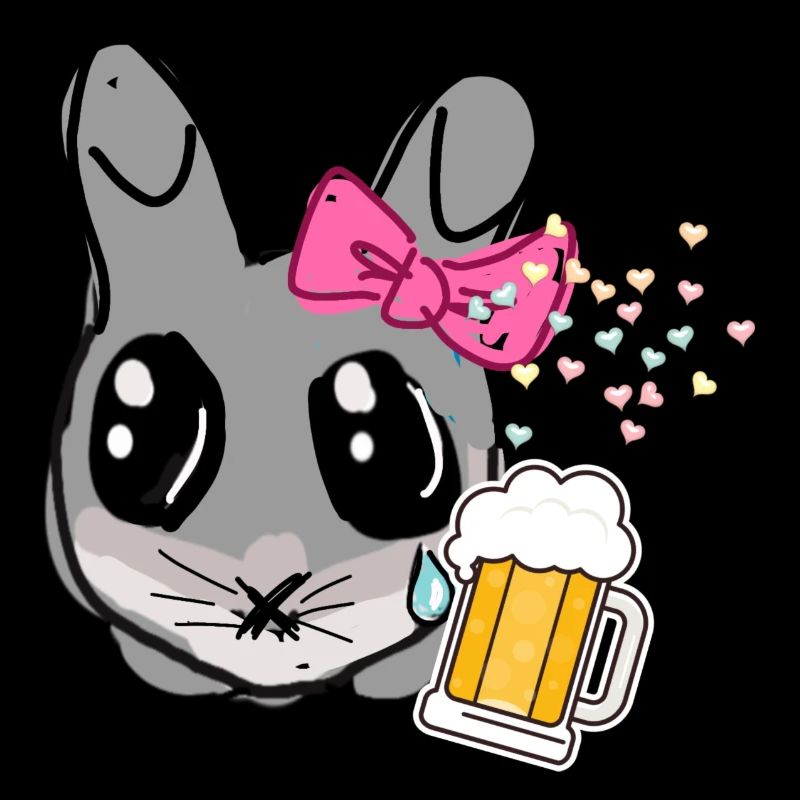 Beer, bunny, illustration, rabbit