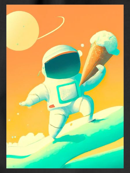 Astronaut mit Eiscreme
