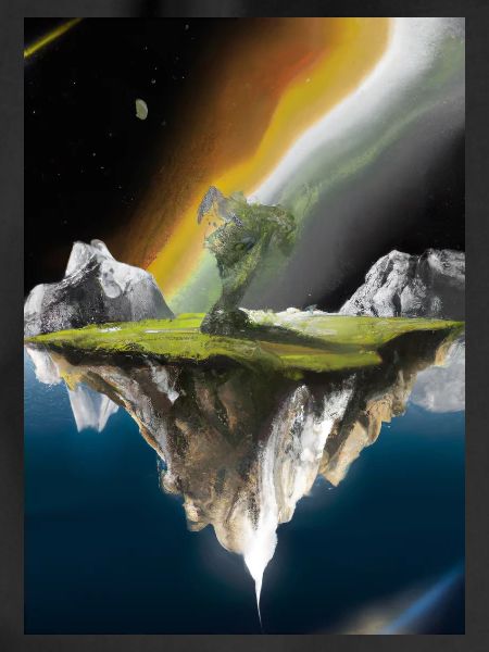 Flying Island Outer Space
