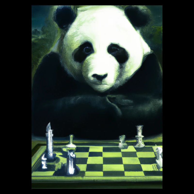 Panda spielt Schach