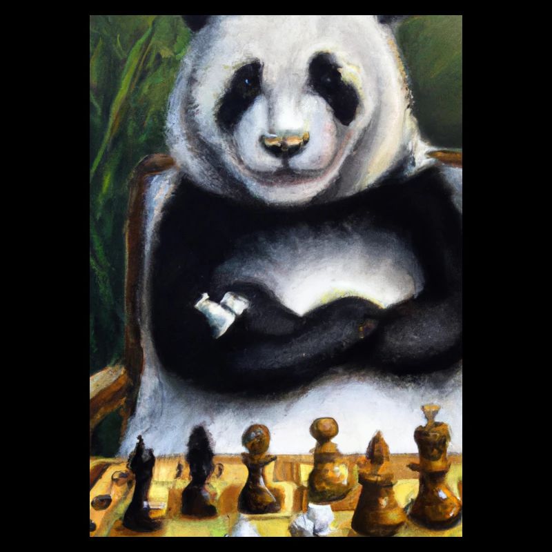Panda spielt Schach