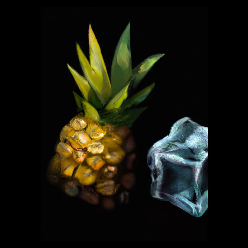 Ananas und Eiswürfel